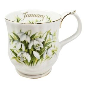 Royal Albert January Snowdrops Flower of the Month Bone China Teacup England‎